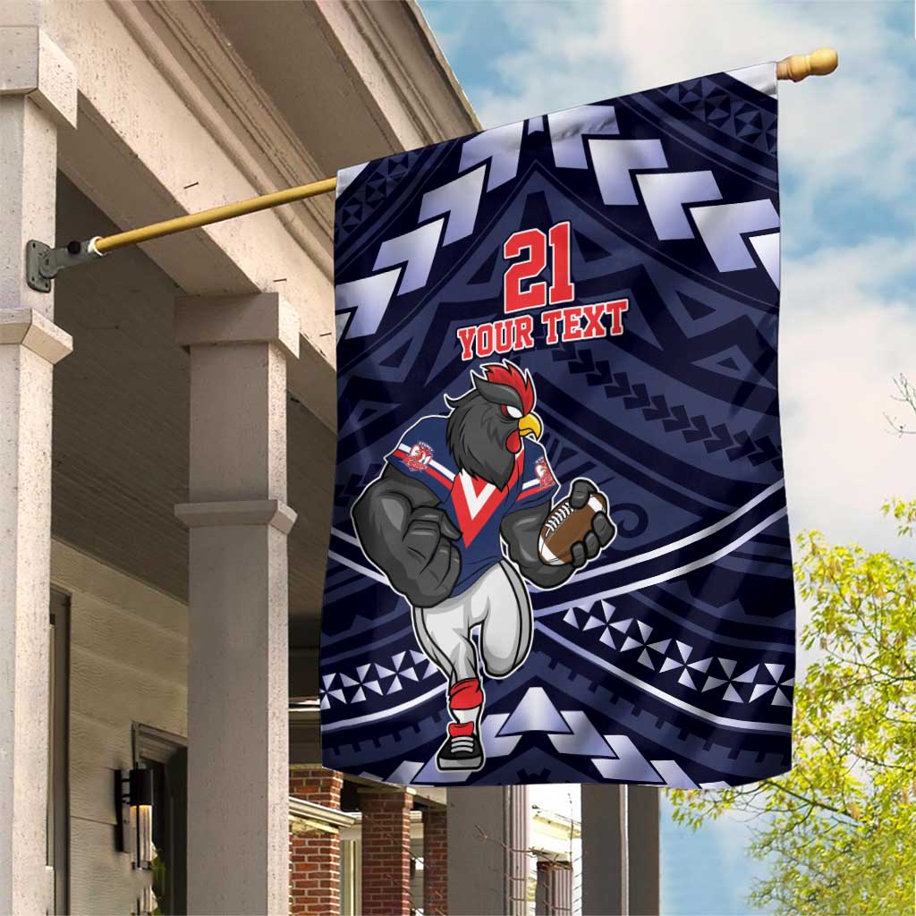 Custom Roosters Rugby Polynesian Tribal Garden Flag