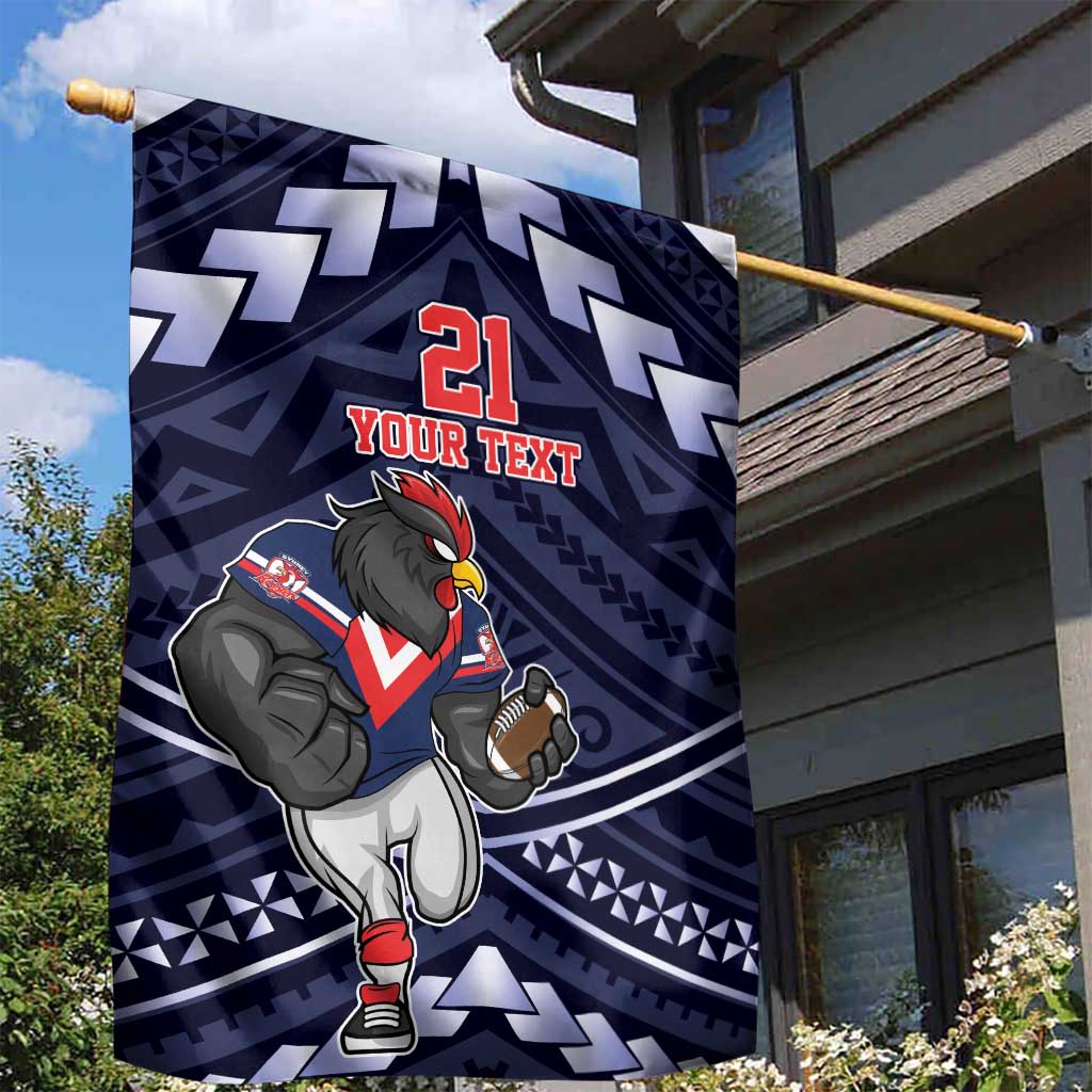 Custom Roosters Rugby Polynesian Tribal Garden Flag
