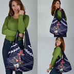 Custom Roosters Rugby Polynesian Tribal Grocery Bag