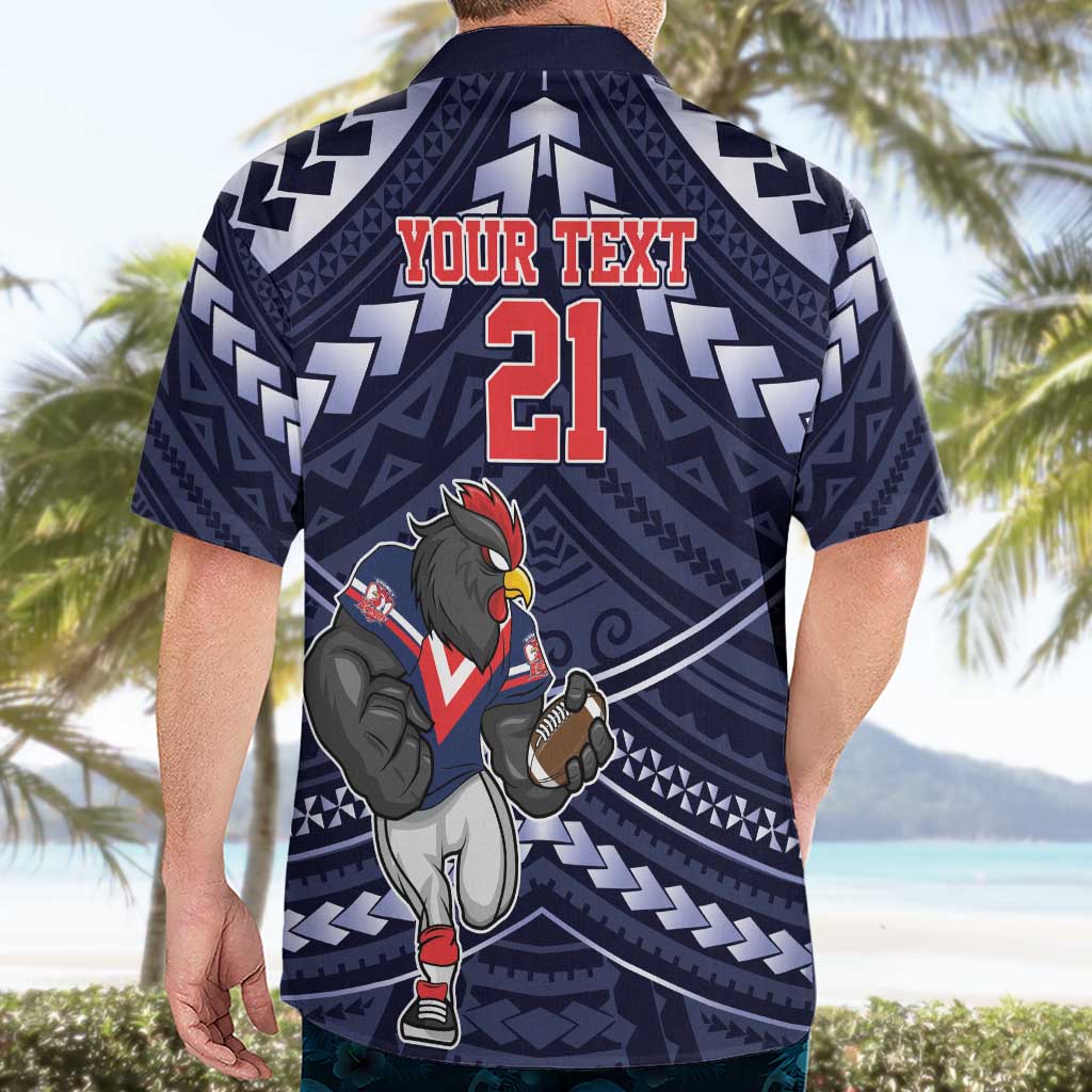 Custom Roosters Rugby Polynesian Tribal Hawaiian Shirt