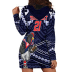 Custom Roosters Rugby Polynesian Tribal Hoodie Dress