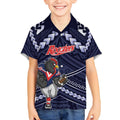 Custom Roosters Rugby Polynesian Tribal Kid Hawaiian Shirt