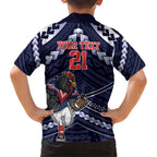 Custom Roosters Rugby Polynesian Tribal Kid Hawaiian Shirt