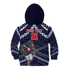 Custom Roosters Rugby Polynesian Tribal Kid Hoodie