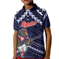 Custom Roosters Rugby Polynesian Tribal Kid Polo Shirt