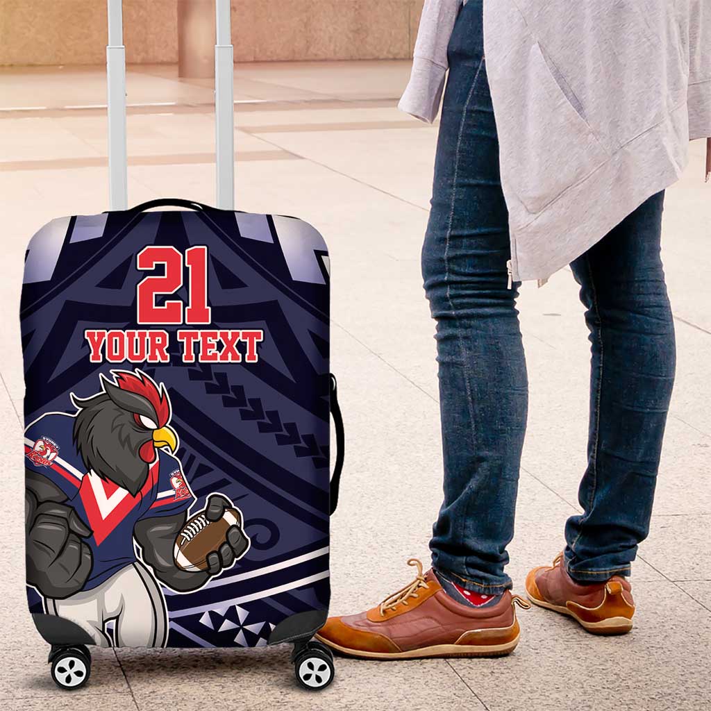 Custom Roosters Rugby Polynesian Tribal Luggage Cover