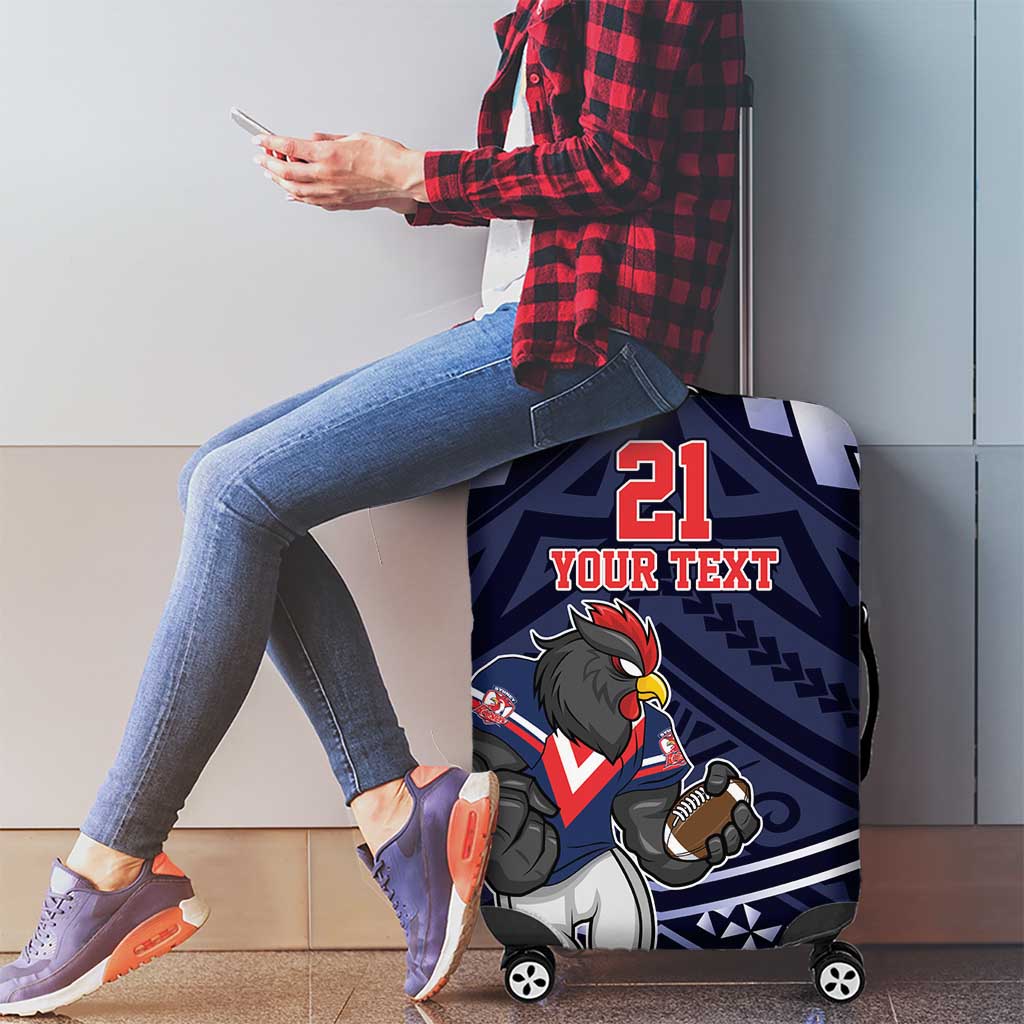 Custom Roosters Rugby Polynesian Tribal Luggage Cover