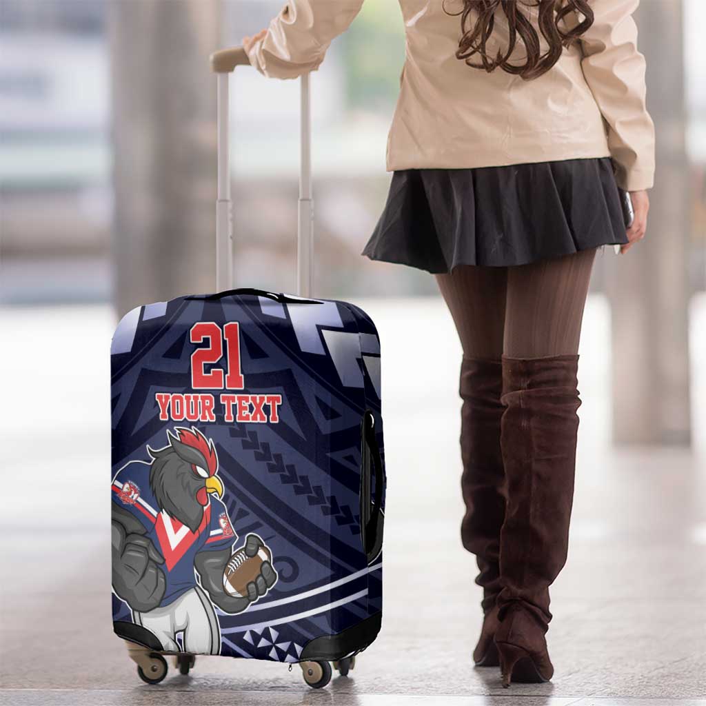 Custom Roosters Rugby Polynesian Tribal Luggage Cover