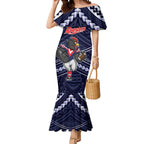 Custom Roosters Rugby Polynesian Tribal Mermaid Dress