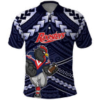 Custom Roosters Rugby Polynesian Tribal Polo Shirt