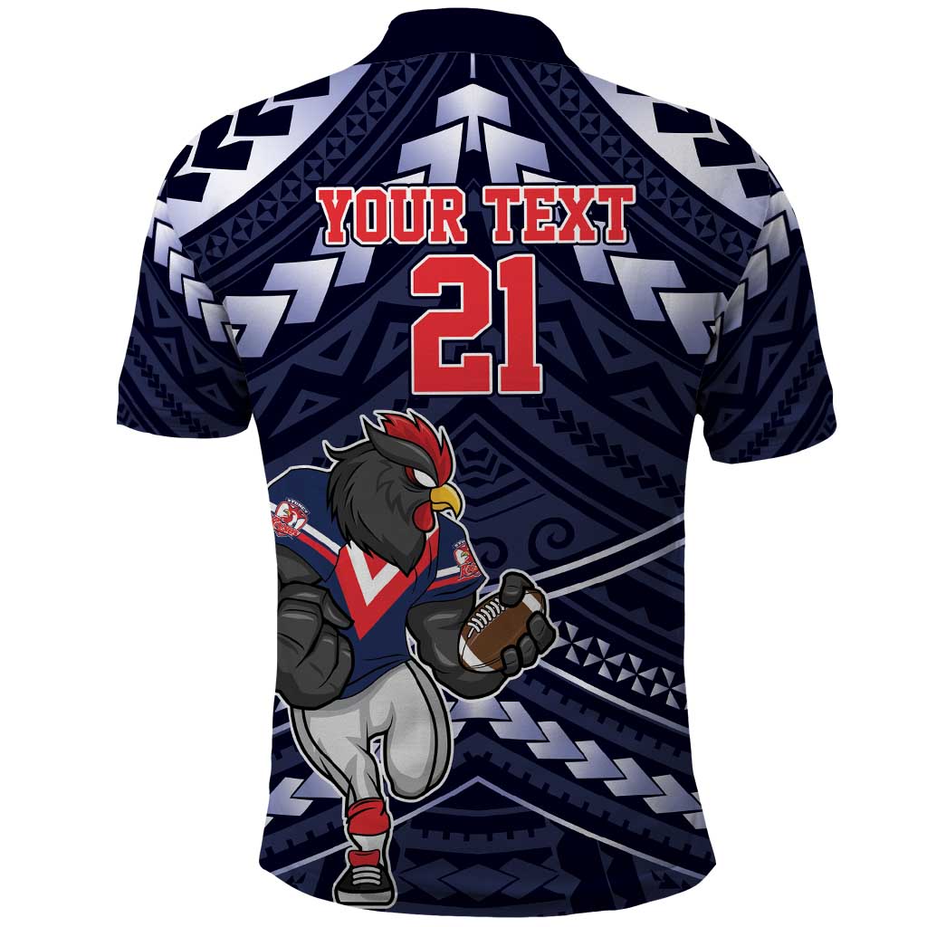 Custom Roosters Rugby Polynesian Tribal Polo Shirt