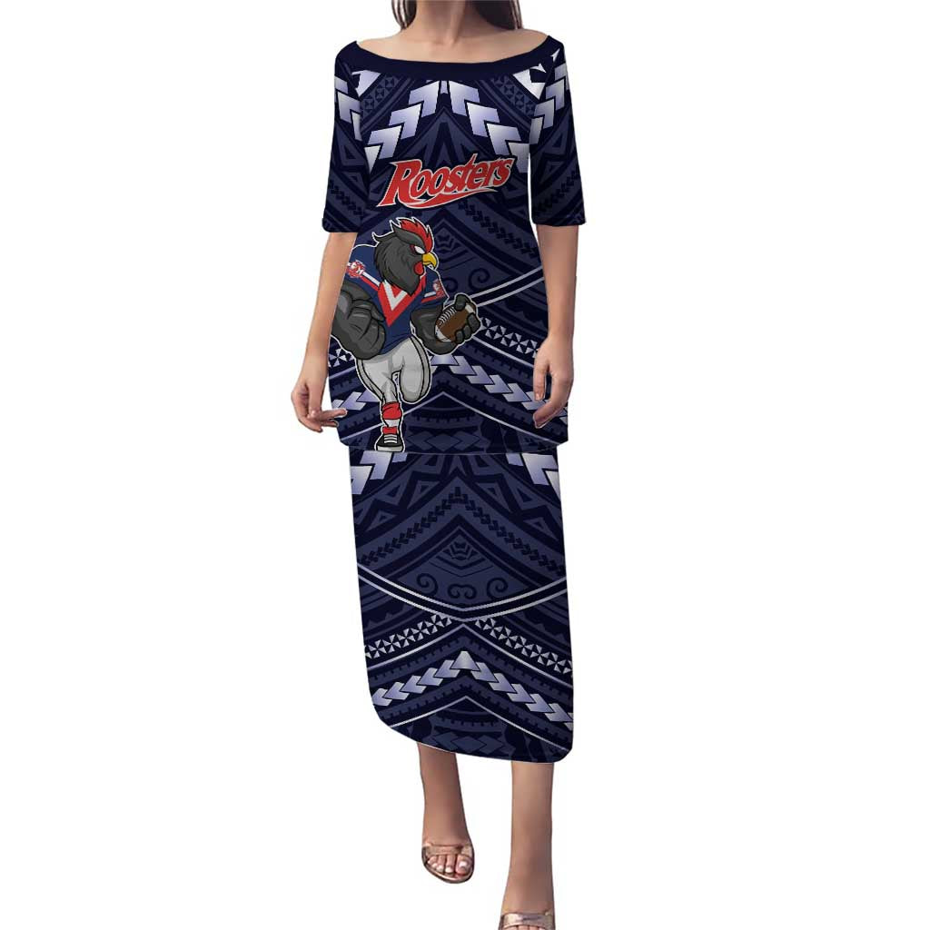 Custom Roosters Rugby Polynesian Tribal Puletasi