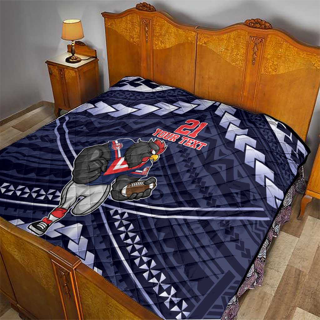 Custom Roosters Rugby Polynesian Tribal Quilt