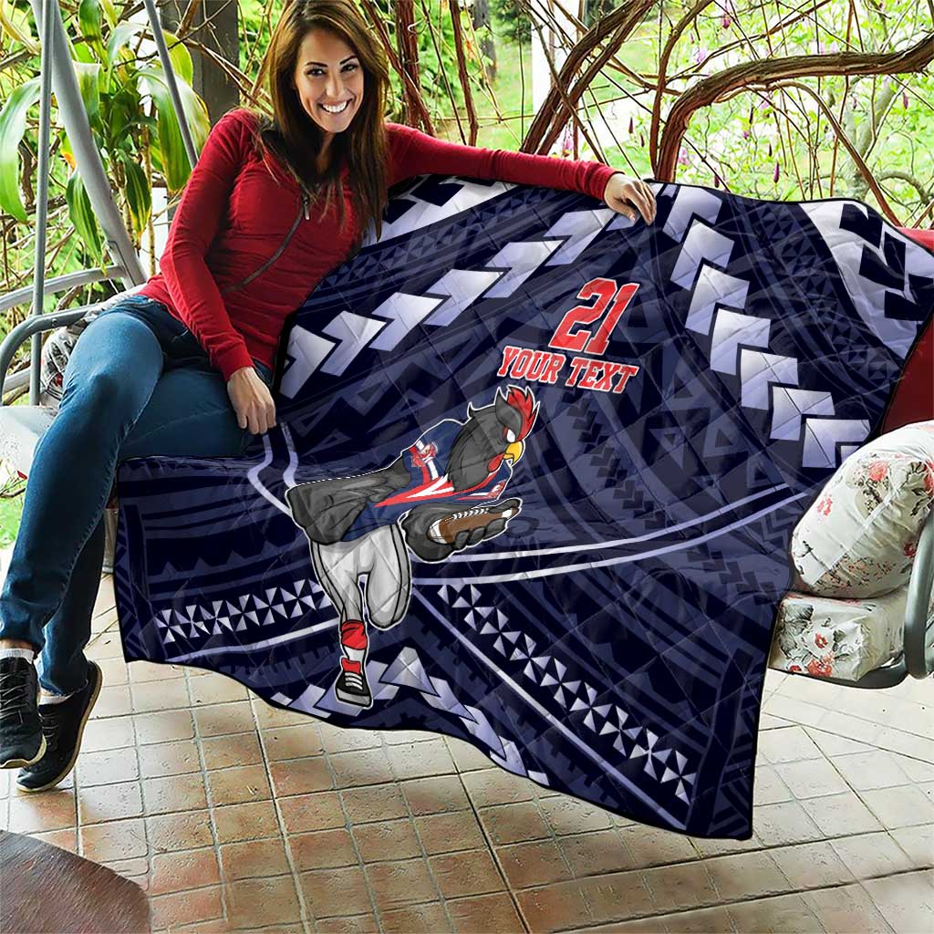 Custom Roosters Rugby Polynesian Tribal Quilt