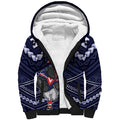 Custom Roosters Rugby Polynesian Tribal Sherpa Hoodie