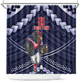 Custom Roosters Rugby Polynesian Tribal Shower Curtain