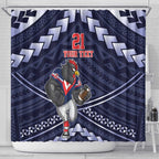 Custom Roosters Rugby Polynesian Tribal Shower Curtain
