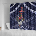 Custom Roosters Rugby Polynesian Tribal Shower Curtain