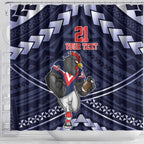 Custom Roosters Rugby Polynesian Tribal Shower Curtain