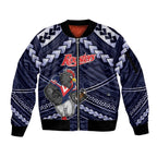 Custom Roosters Rugby Polynesian Tribal Sleeve Zip Bomber Jacket