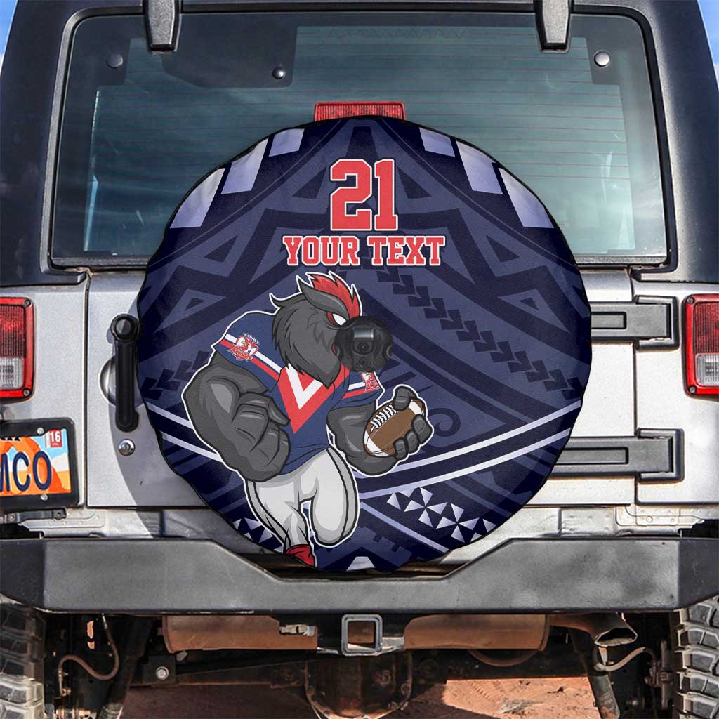 Custom Roosters Rugby Polynesian Tribal Spare Tire Cover