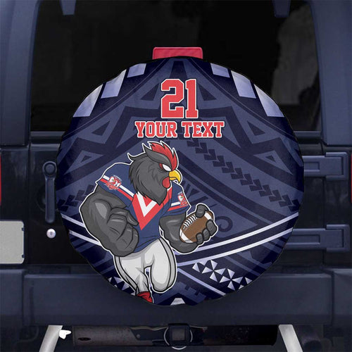 Custom Roosters Rugby Polynesian Tribal Spare Tire Cover