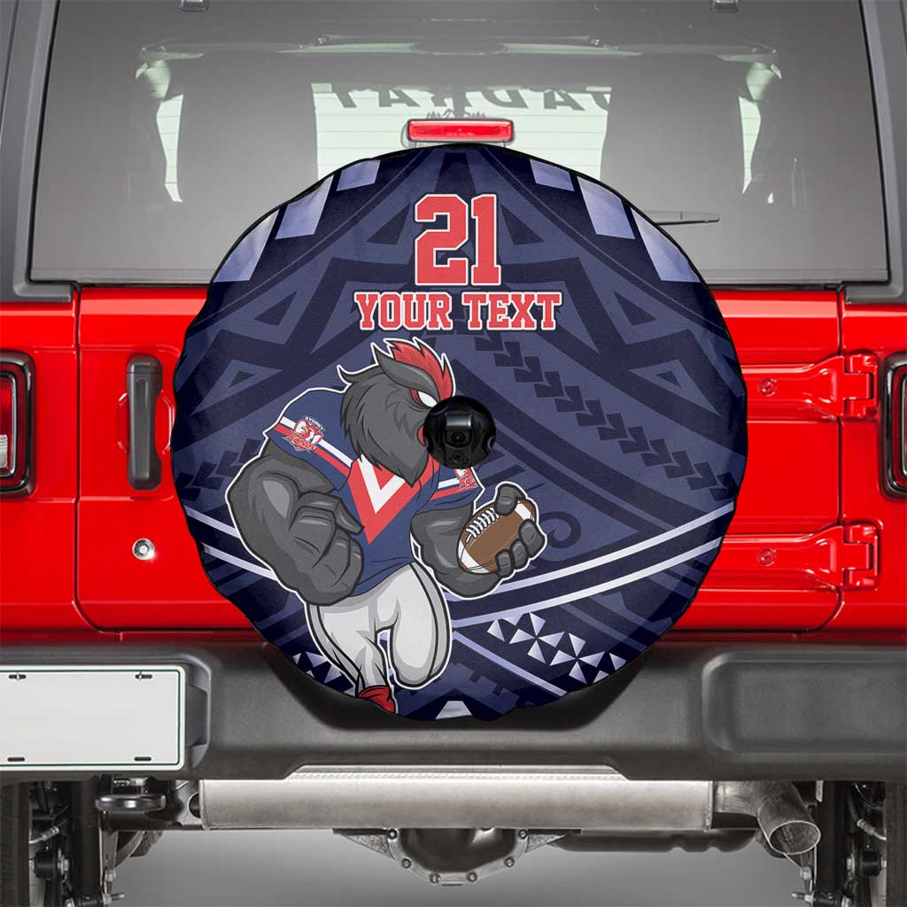 Custom Roosters Rugby Polynesian Tribal Spare Tire Cover