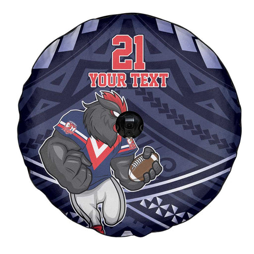 Custom Roosters Rugby Polynesian Tribal Spare Tire Cover