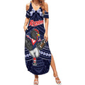 Custom Roosters Rugby Polynesian Tribal Summer Maxi Dress