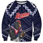 Custom Roosters Rugby Polynesian Tribal Sweatshirt