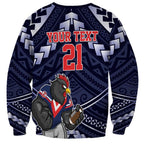 Custom Roosters Rugby Polynesian Tribal Sweatshirt