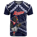 Custom Roosters Rugby Polynesian Tribal T Shirt