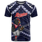 Custom Roosters Rugby Polynesian Tribal T Shirt
