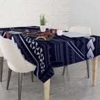 Custom Roosters Rugby Polynesian Tribal Tablecloth
