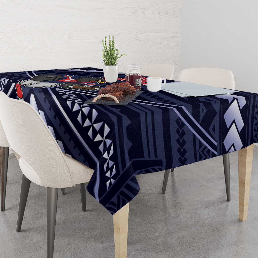 Custom Roosters Rugby Polynesian Tribal Tablecloth