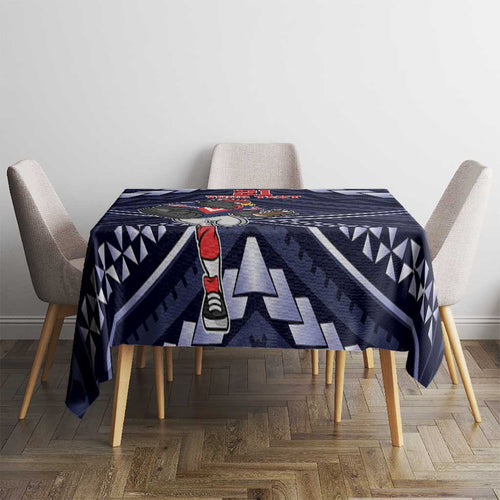 Custom Roosters Rugby Polynesian Tribal Tablecloth