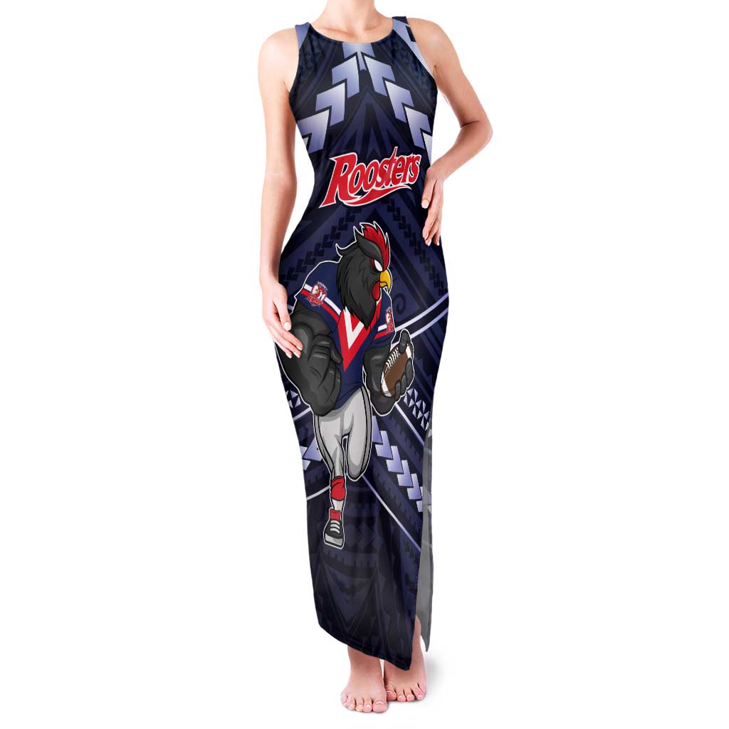 Custom Roosters Rugby Polynesian Tribal Tank Maxi Dress