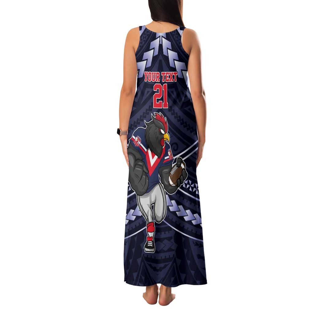 Custom Roosters Rugby Polynesian Tribal Tank Maxi Dress