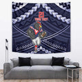 Custom Roosters Rugby Polynesian Tribal Tapestry