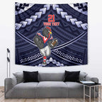Custom Roosters Rugby Polynesian Tribal Tapestry