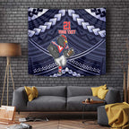 Custom Roosters Rugby Polynesian Tribal Tapestry