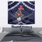 Custom Roosters Rugby Polynesian Tribal Tapestry