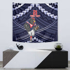 Custom Roosters Rugby Polynesian Tribal Tapestry