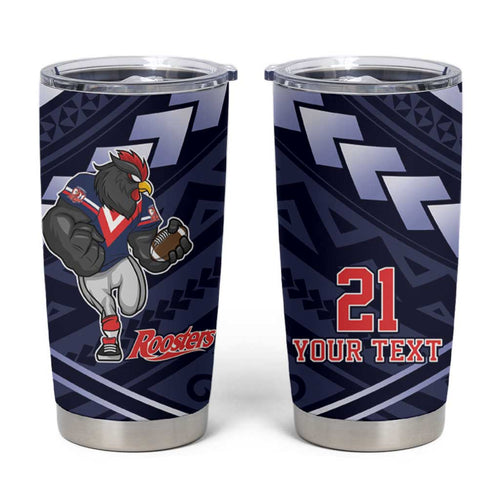 Custom Roosters Rugby Polynesian Tribal Tumbler Cup