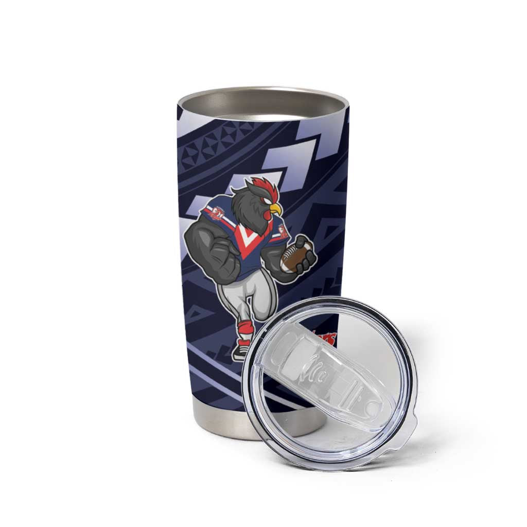 Custom Roosters Rugby Polynesian Tribal Tumbler Cup
