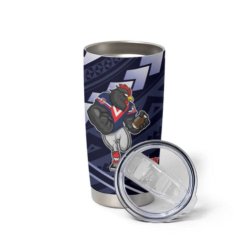 Custom Roosters Rugby Polynesian Tribal Tumbler Cup