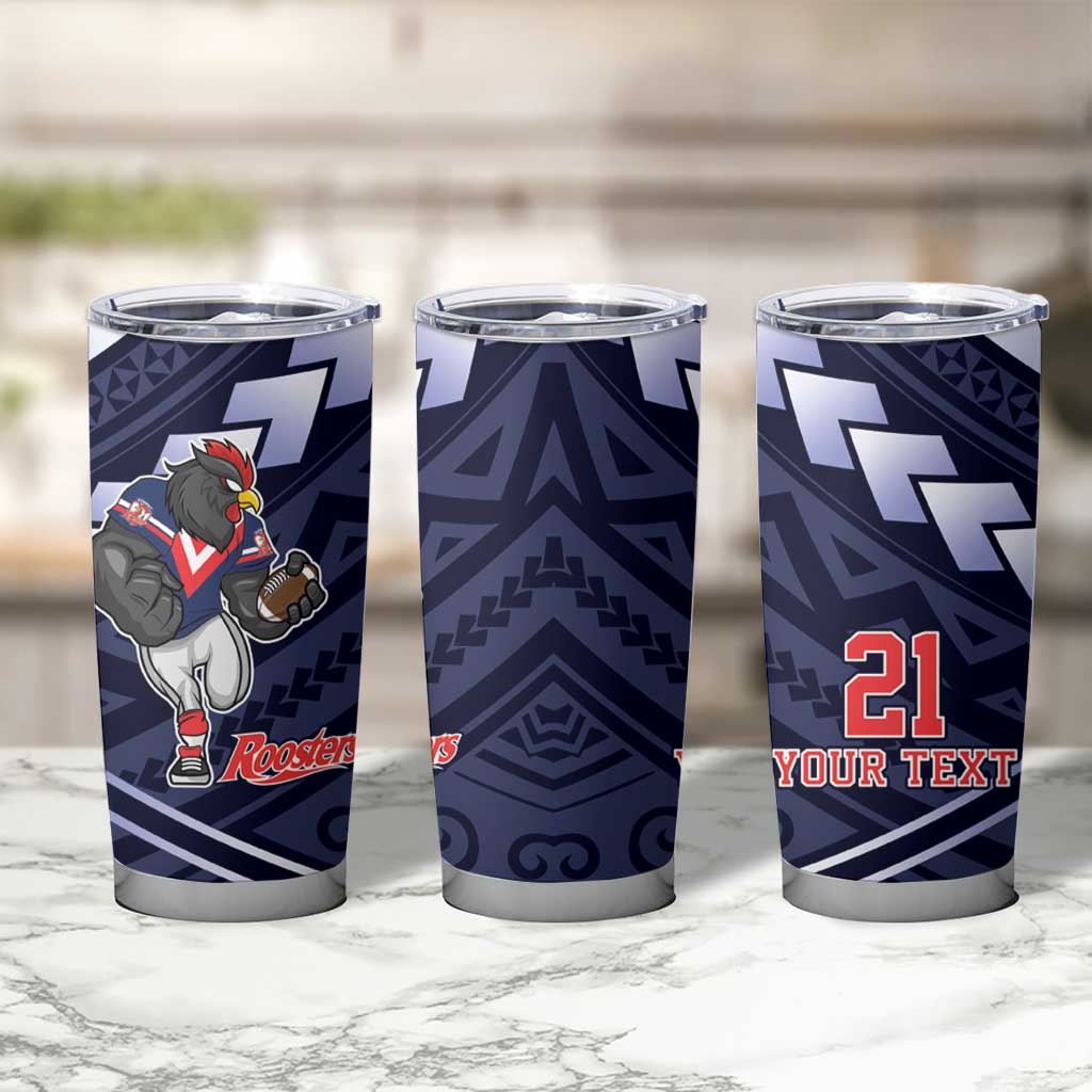 Custom Roosters Rugby Polynesian Tribal Tumbler Cup