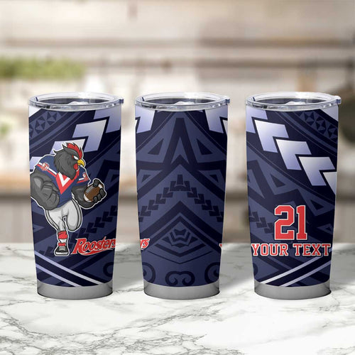 Custom Roosters Rugby Polynesian Tribal Tumbler Cup