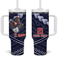 Custom Roosters Rugby Polynesian Tribal Tumbler With Handle