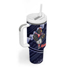 Custom Roosters Rugby Polynesian Tribal Tumbler With Handle